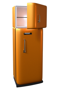 Refrigerator with open freezer